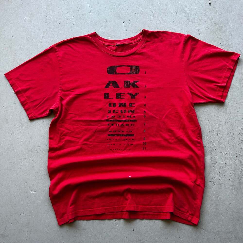 Y2K Oakley Eye Chart Logo Short Sleeve T-Shirt